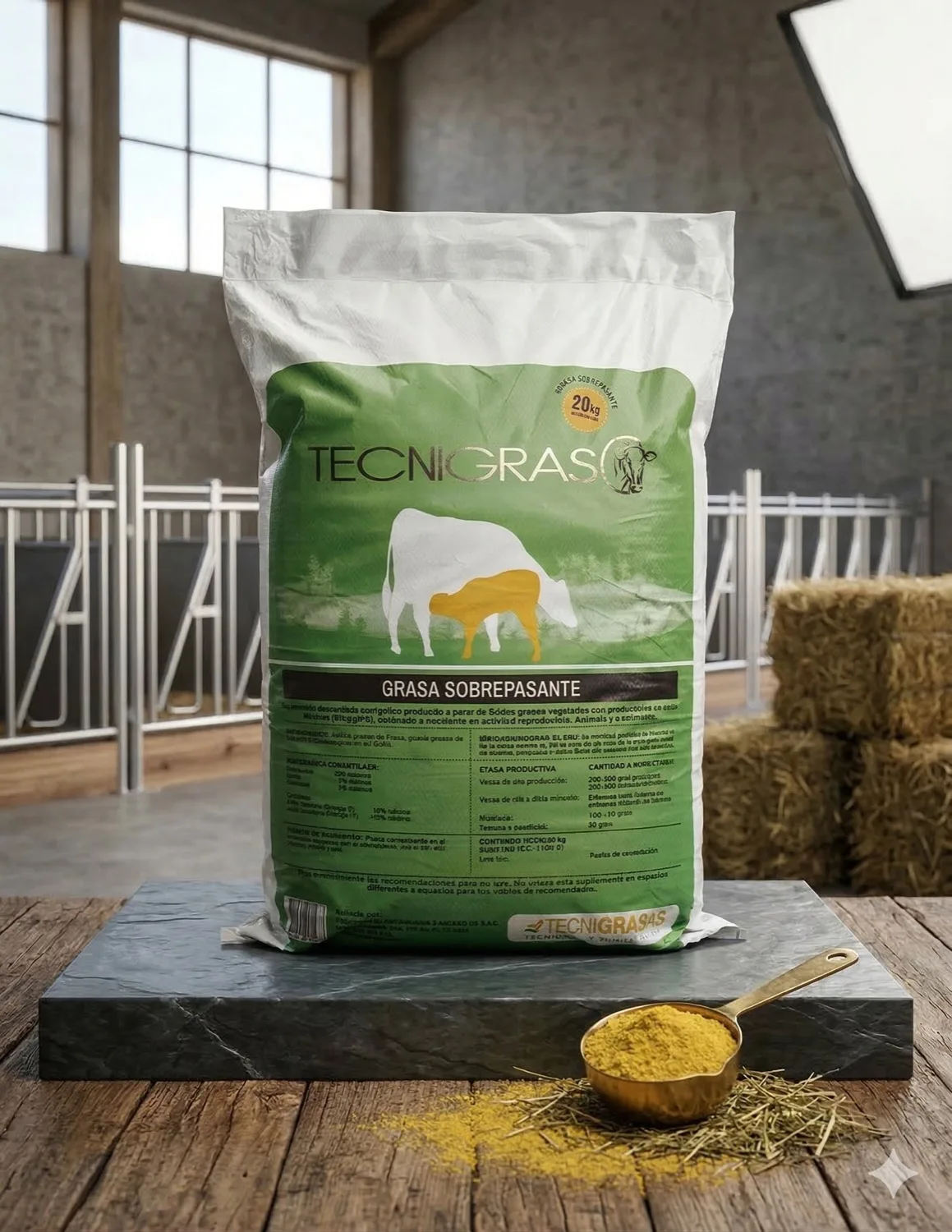 Presentación premium del producto Tecnigras para nutrición de rumiantes